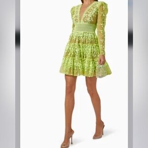 Bronx and Banco Revolve Megan Long Sleeve Lace Mini Dress Size Small/4